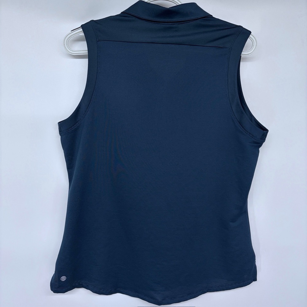 Adidas Sleeveless Golf Polo Shirt Large Womens Slate Blue Performance Clovernook - Picture 5 of 6